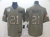 Nike Cowboys 21 Ezekiel Elliott 2019 Olive Camo Salute To Service Limited Jersey,baseball caps,new era cap wholesale,wholesale hats